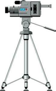 Image of a video camera on tripod